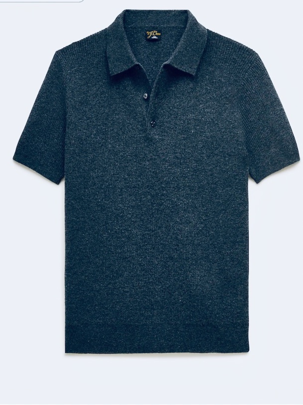 J. Crew Cashmere Sweater Large Green Collared Polo Short Sleeve